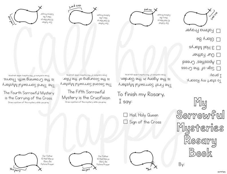 Mysteries of the Rosary Booklet Sunday School Printable Coloring Page ...