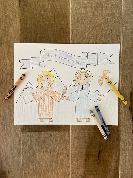 St. John the Evangelist Printable Coloring Page Sheet Lazy | Etsy