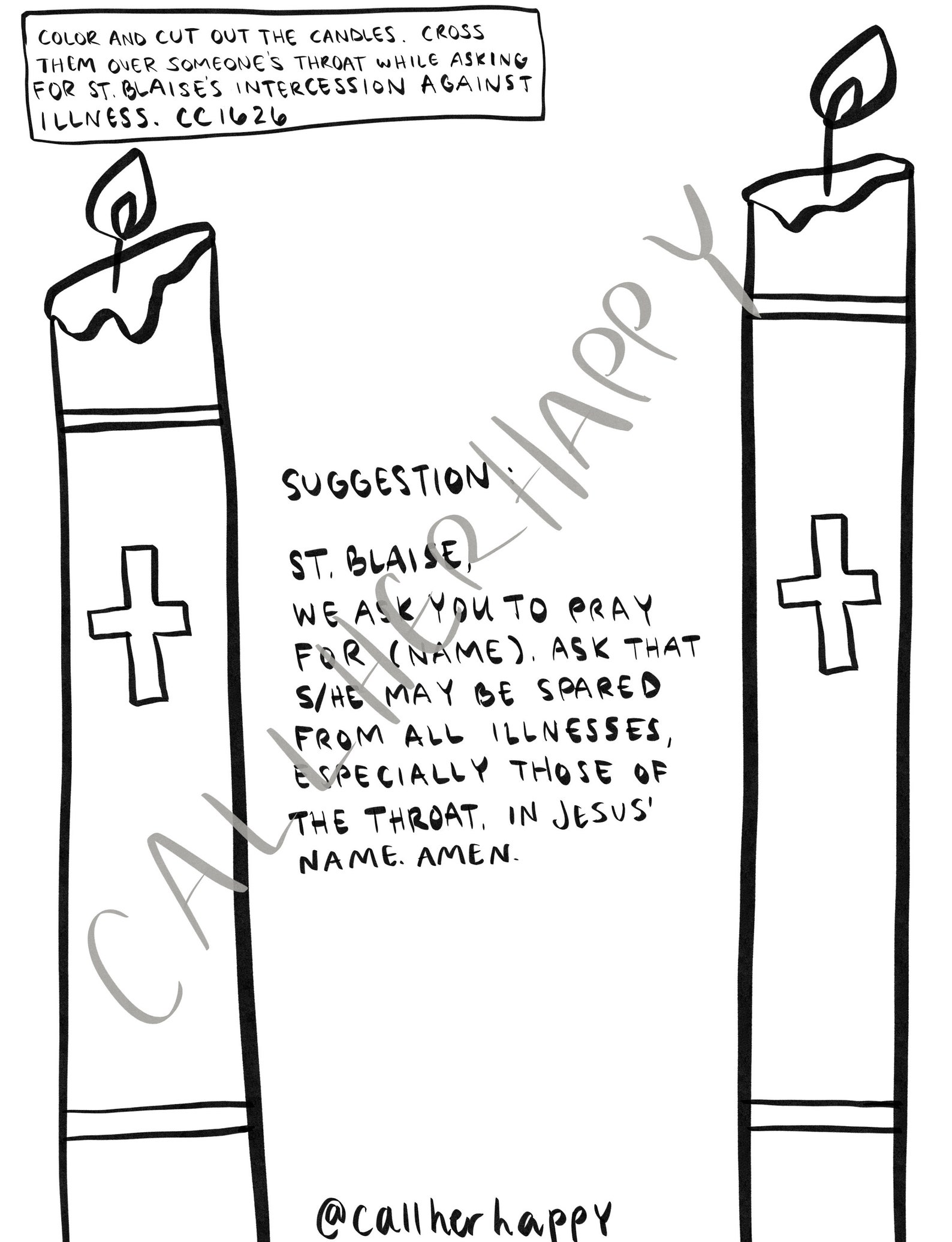 St Blaise Coloring Page Sheet Liturgical Year Catholic - Etsy