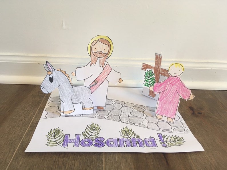 Palm Sunday Passion Holy Week coloring page sheet lazy liturgical year catholic resources for kids feast day holiday prayer activity Jesus image 1