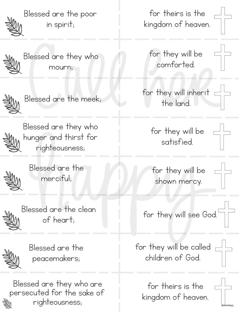 Beatitudes worksheet printable coloring page sheet liturgical year catholic resources for kids feast day prayer activities jesus image 3