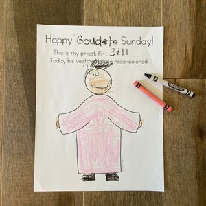 Gaudete Sunday Advent printable coloring page sheet lazy liturgical year catholic resources for kids feast day prayer activities jesus