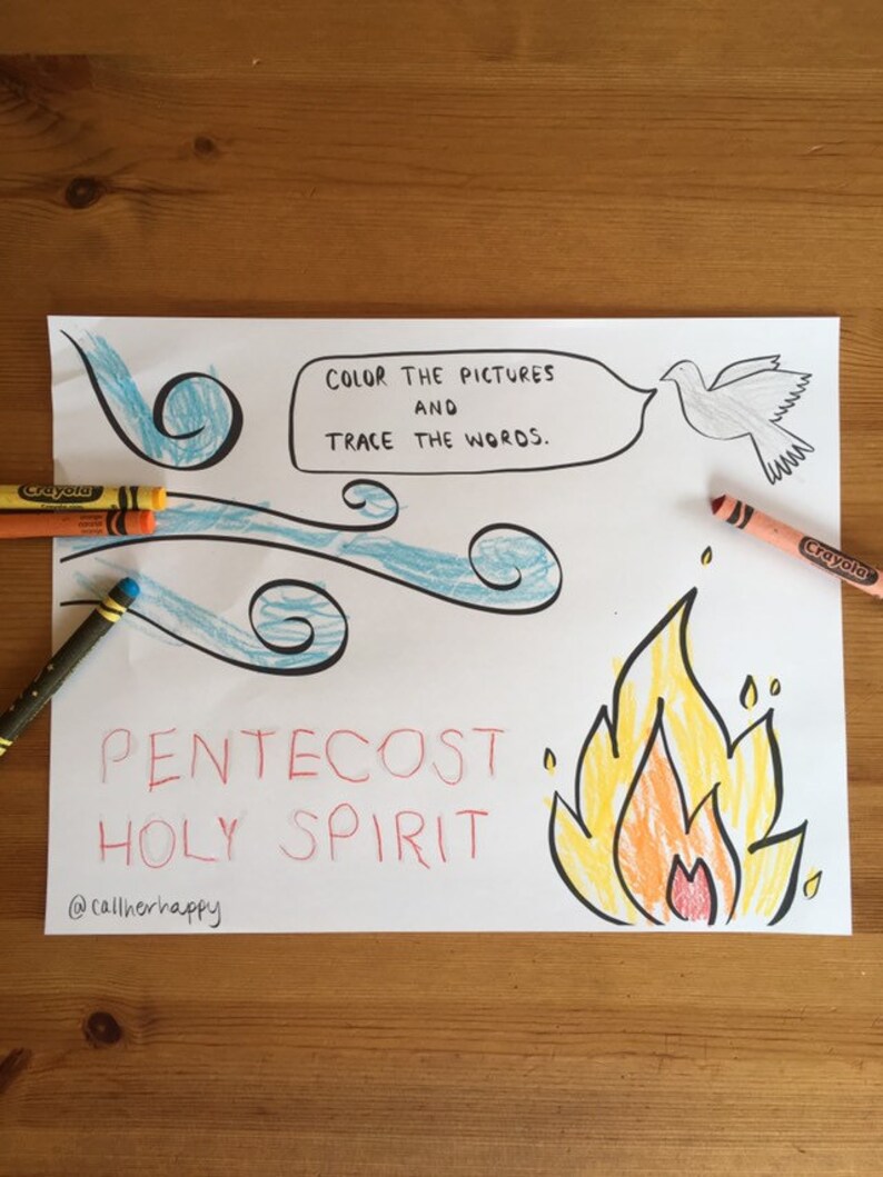 Pentecost Coloring Page Sheet Liturgical Year Catholic - Etsy