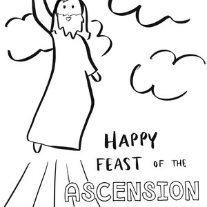 Ascension Sunday printable coloring page sheet lazy liturgical year catholic resources for kids feast day prayer activities jesus image 2