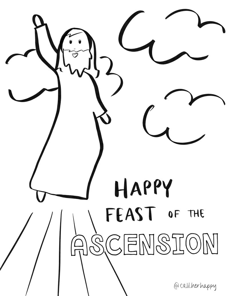 Ascension Sunday printable coloring page sheet lazy liturgical year catholic resources for kids feast day prayer activities jesus image 2