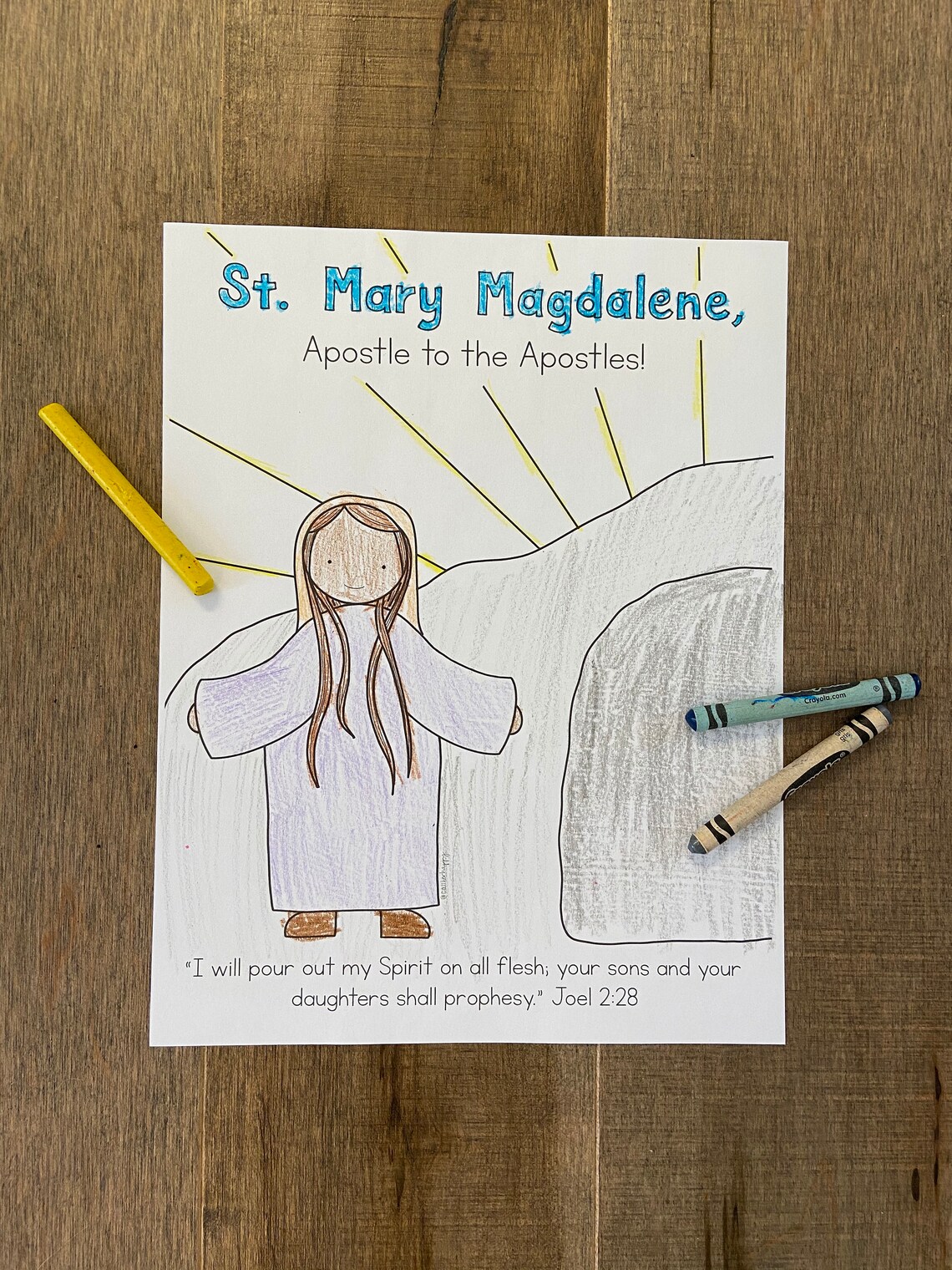 St mary magdalene worksheet printable coloring page sheet - Etsy Italia
