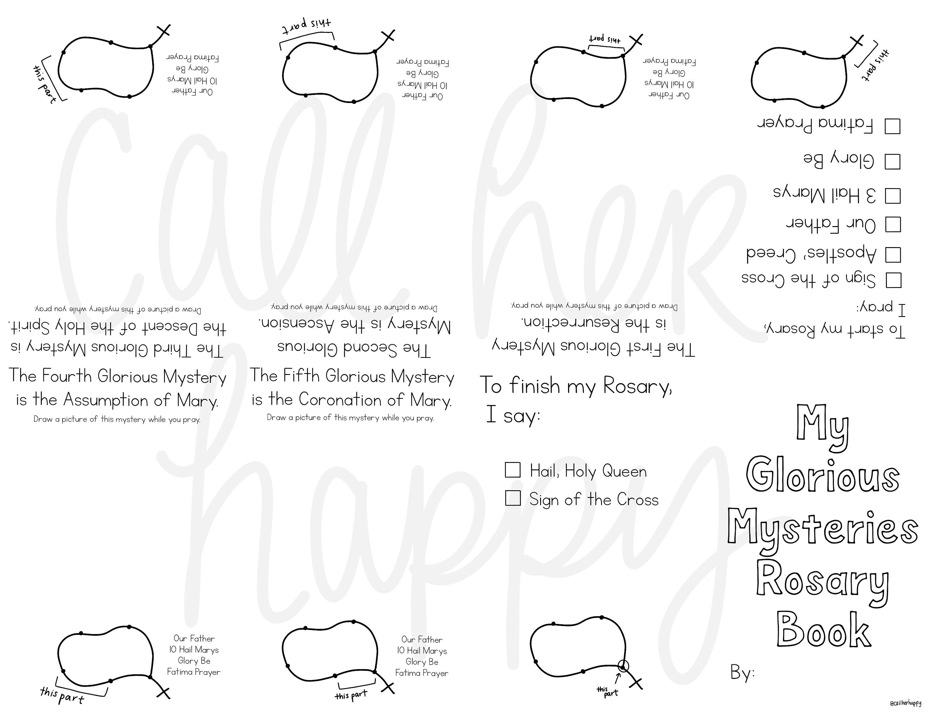 Mysteries of the Rosary Booklet Sunday School Printable Coloring Page ...