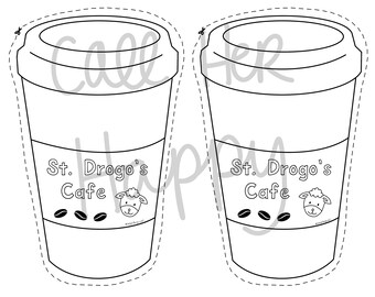 St Drogo coffee sign cup printable coloring page sheet lazy liturgical year catholic resources for kids feast day prayer activities jesus
