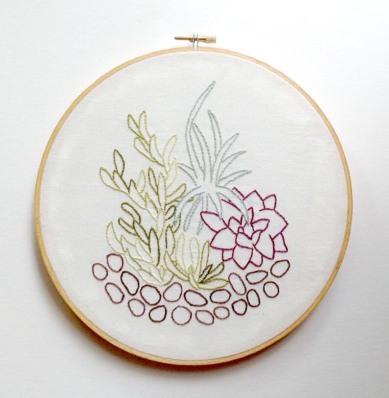 Succulent embroidery pattern embroidery designs succulent Etsy