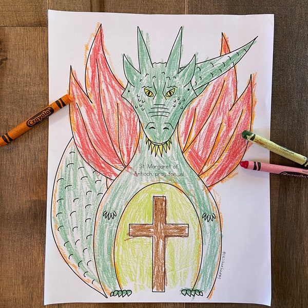 st margaret of antioch dragon printable coloring page sheet liturgical year catholic resources for kids feast day prayer activities jesus