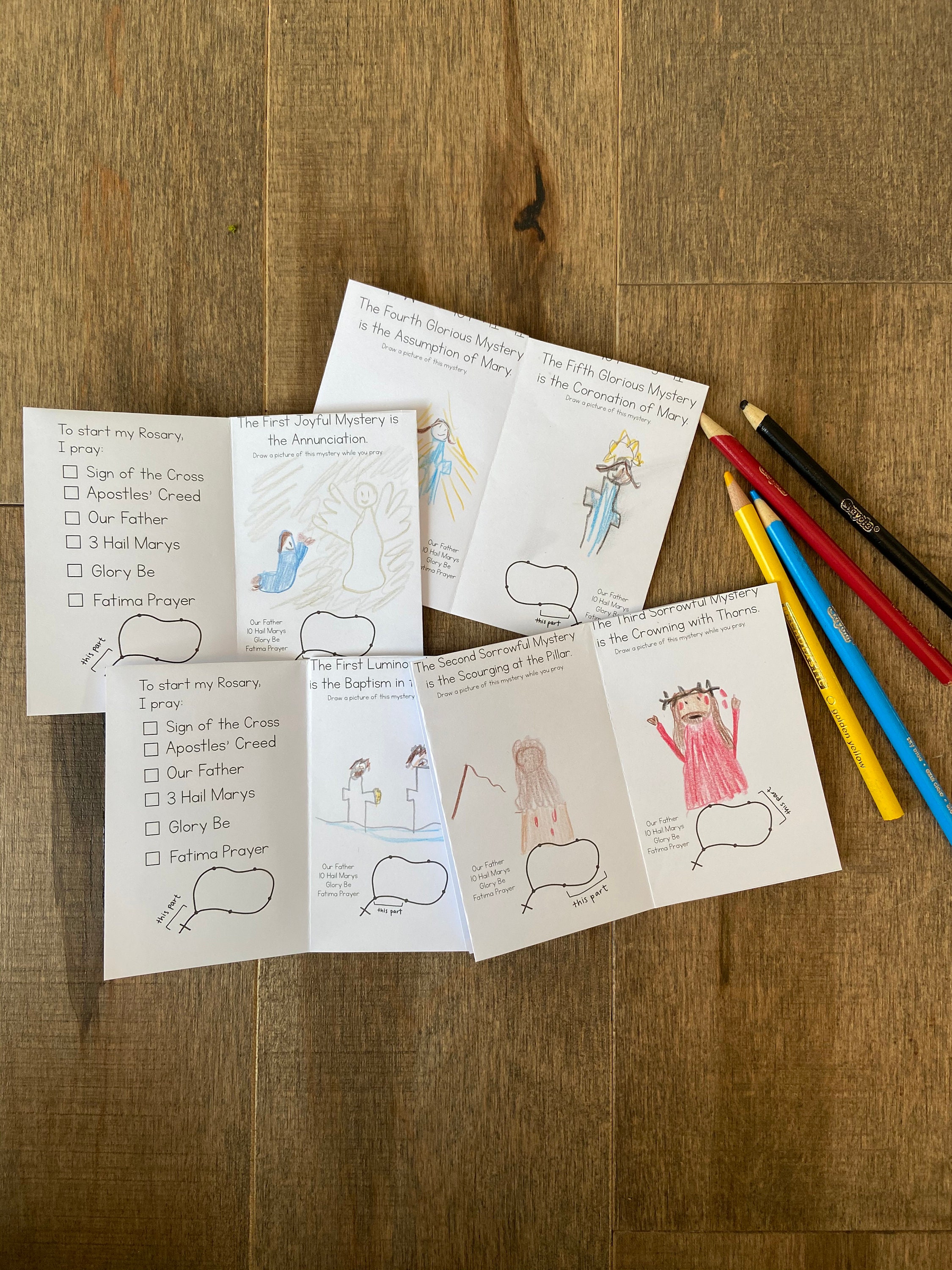 Mysteries of the Rosary Booklet Sunday School Printable Coloring Page ...