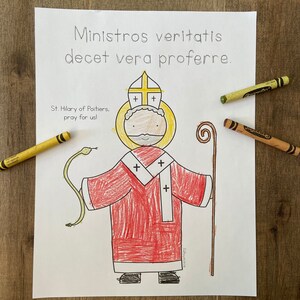 St. Hilary of Poitiers printable coloring page sheet lazy liturgical year catholic resources for kids feast day prayer activity jesus