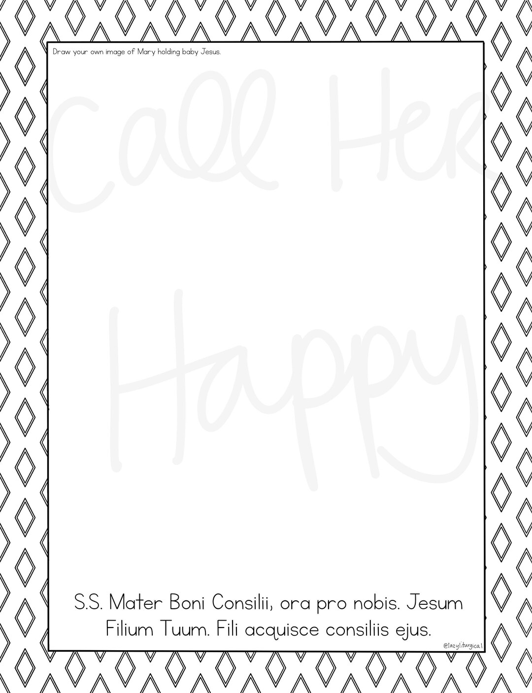 Our Lady Good Counsel Worksheet Printable Coloring Page Sheet ...