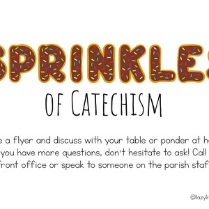 Sprinkles of Catechism catholic resource parishes printables Christian gifts for priest church banners donut art Jesus educational posters image 2