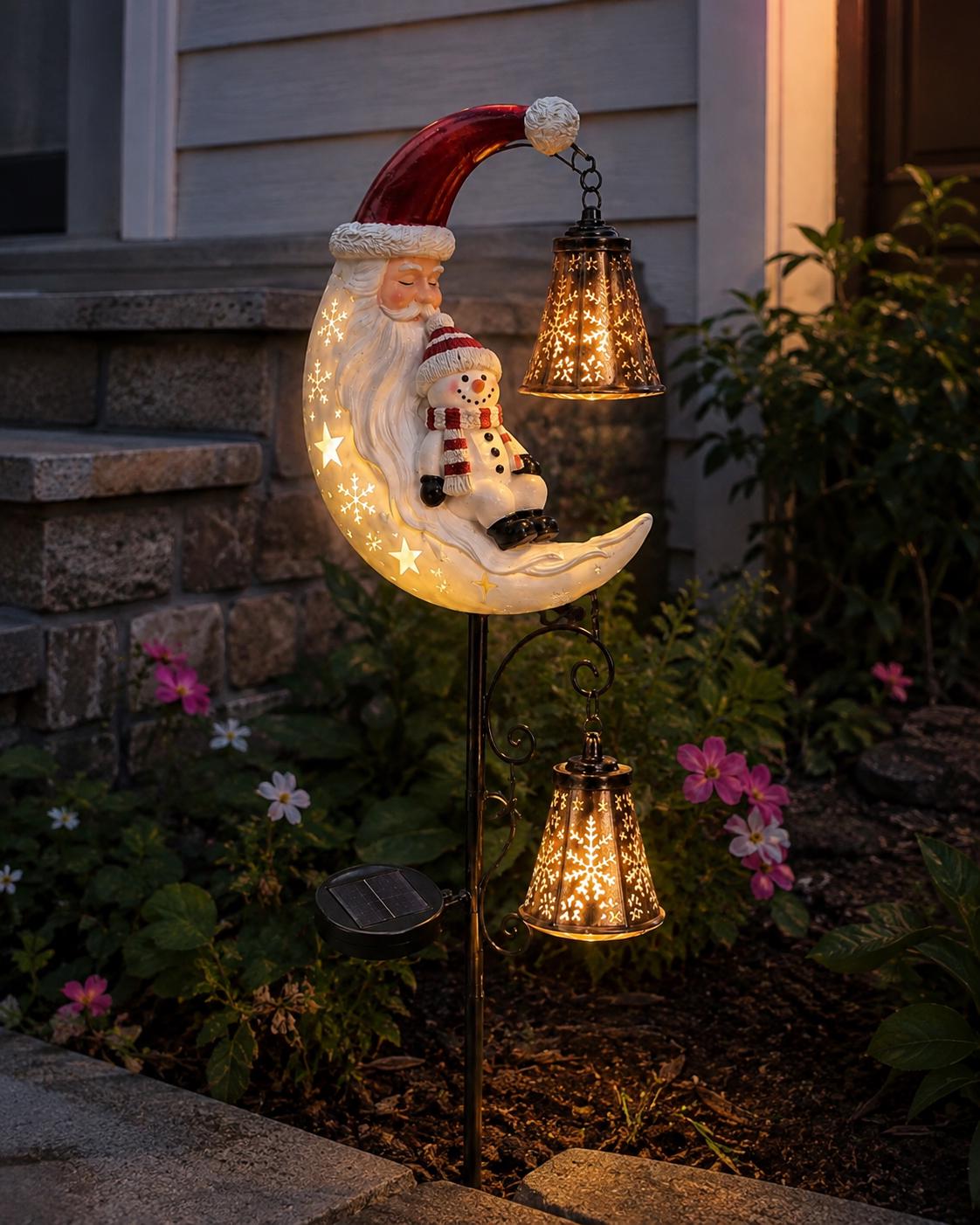 ヴィンテージ　サンタと月ライト　オーナメント　ランプ　ムーンライト Vintage Santa on Moon Light - Etsy