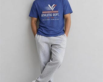 VYND Athletic Dept. Tee, Retro Varsity Graphic T-Shirt, Gym and Running Streetwear, Unisex