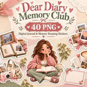 40 PNG-Sticker für Goodnotes, digitale Planer-Sticker und Journal-Sticker zum Festhalten von Erinnerungen