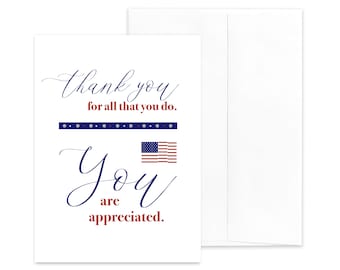 MILITARY APPRECIATION - Thank You For All That You Do - Greeting Card - 5” x 7” - Includes Envelope