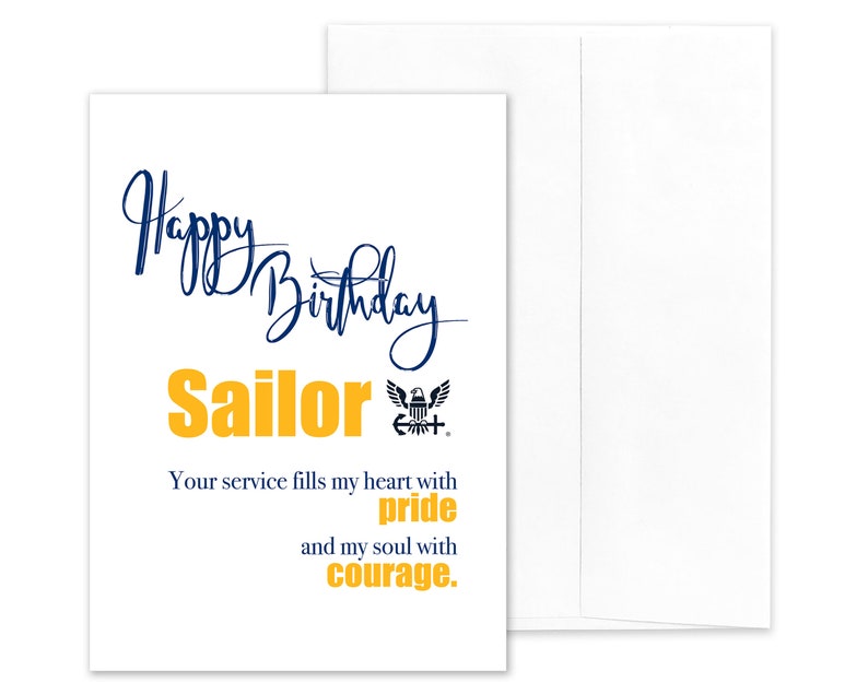 United States Navy Military Birthday Greeting Card USN PRIDE and