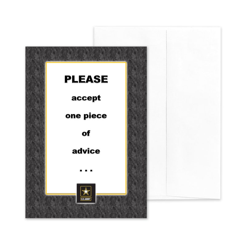 SOLDIER ADVICE  Humorous US Army Military Encouragement Individual Card