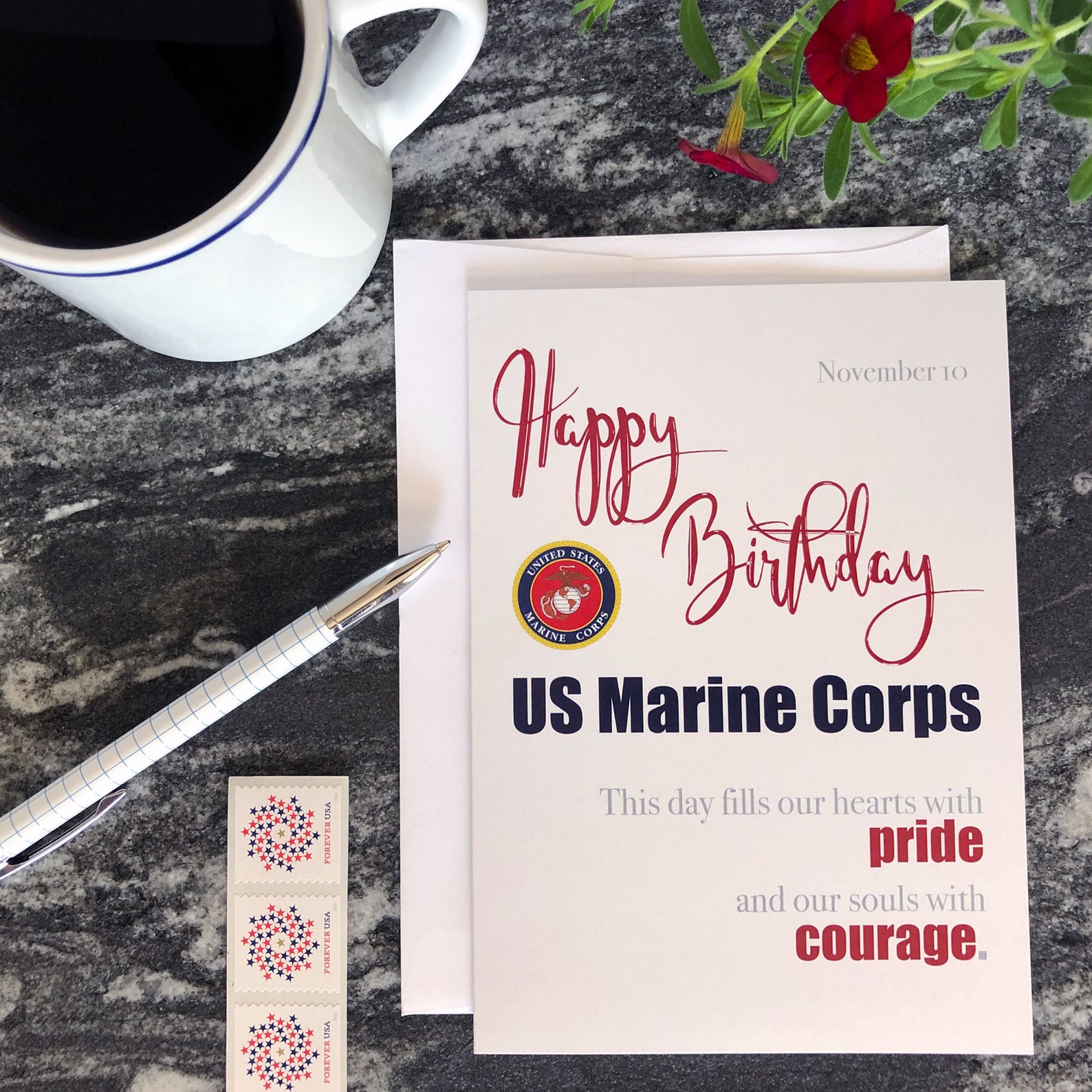 Marine Corps Birthday Military Celebration Greeting Card | Etsy
