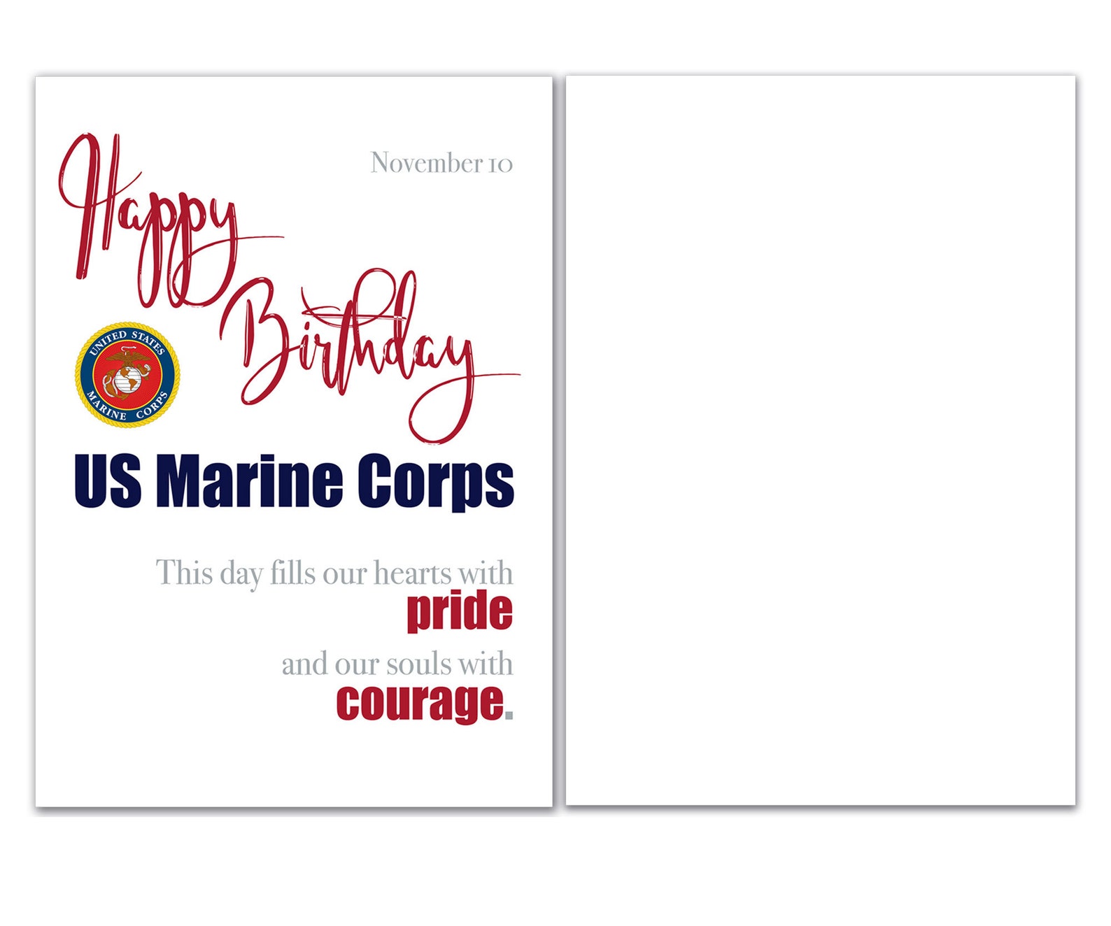 Marine Corps Birthday Military Celebration Greeting Card | Etsy