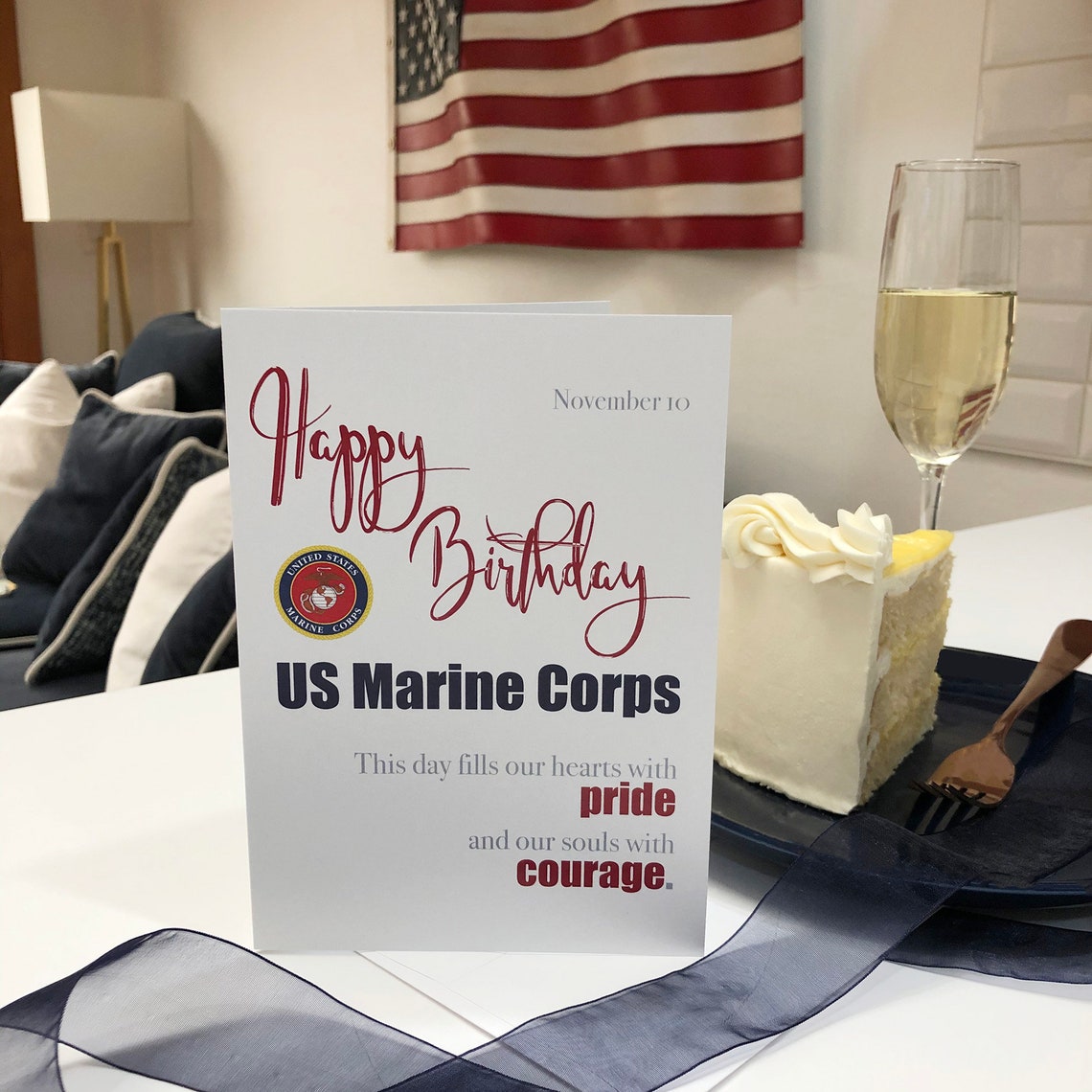 Marine Corps Birthday Military Celebration Greeting Card | Etsy
