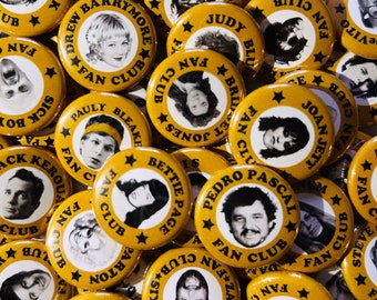 Retro FAN CLUB PINS! Choose Your Favorite Celeb / Character / Idol :)