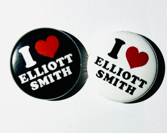 Ich liebe ELLIOTT SMITH Set aus zwei 1-Zoll-Metallbuttons