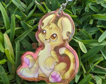 Baby Kougra Neopets Holographic Acrylic Charm Keychain