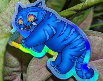 Derpy Tiger Holo Vinyl Sticker