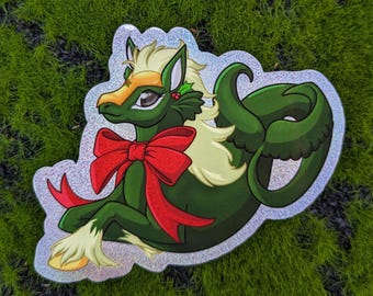 Xmas Peophin Glitter Vinyl Sticker