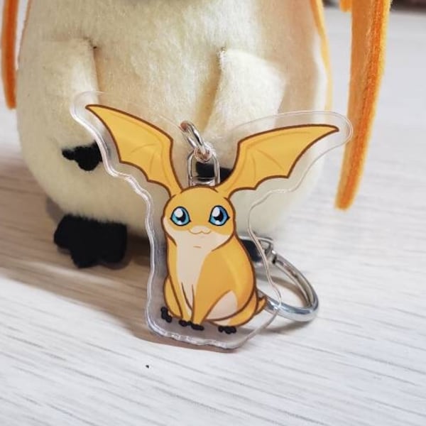 Patamon Digimon Acrylic Charm Keychain