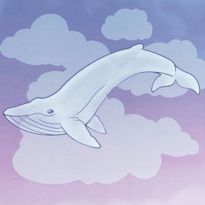 Sky Mist Whale - 8.5x11 Print
