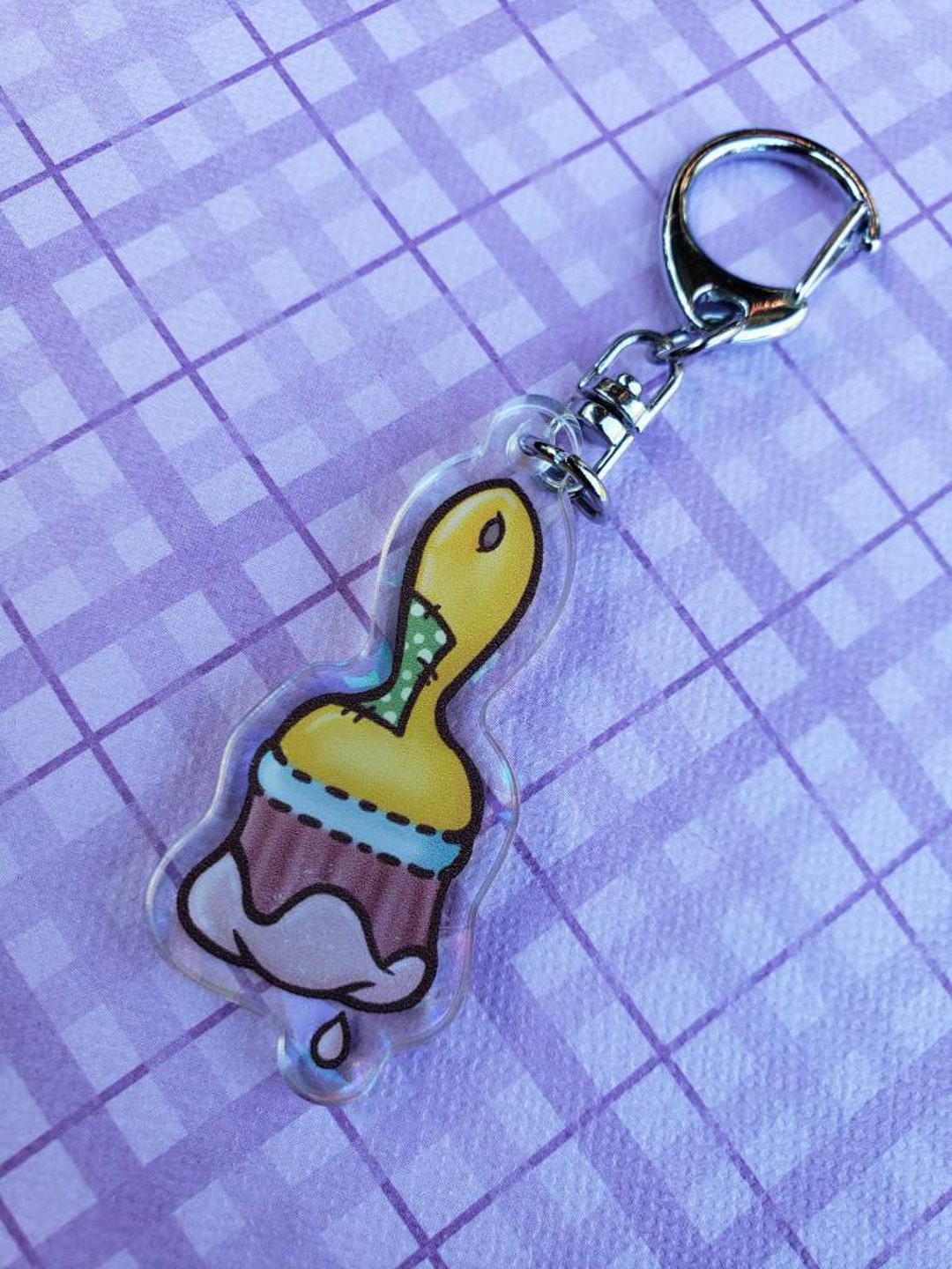 Neopets Plushie Paintbrush Holo Acrylic Charm Keychain Etsy UK