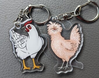 Chicken Acrylic Charm Keychain
