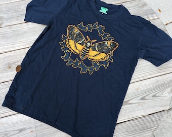 DeathsHead HawkMoth shirt - black OR blue