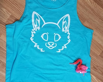 Camiseta sin mangas canina verde azulado