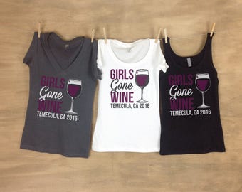 Girls Gone Wine Bach Shirt & Tank, Bridal Shower Shirts, Wine Party Tank Top, Women Tank Top and Shirts, Bride Tank Top, Bridesmaids Shirts