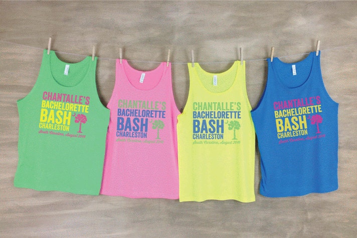 Bachelorette Bash Neon Tank Tops Bachelorette Beach Tanks Etsy