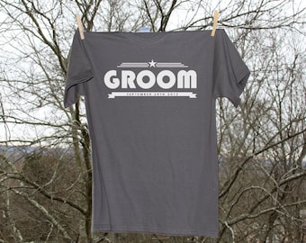 Groom Personalized Wedding Date Shirt - Custom Groom T-shirt