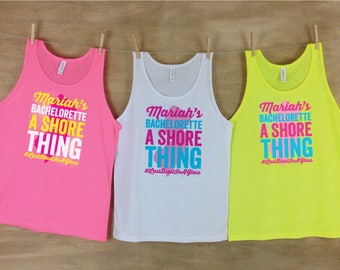 A Shore Thing-New Jersey Bachelorette Beach Tank Set, Neon Bachelorette Party Tank Top, Bridal Party Tanks, Summer Tank Top, Women Tank Tops