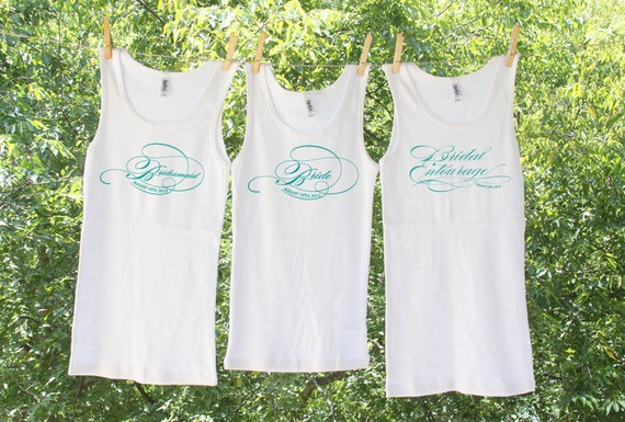 Items Similar To Bachelorette Tanks With Date Script Bride Maid Of Honor Bridesmaid And 