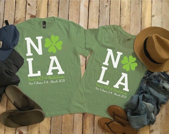 NOLA St. Patrick's Day New Orleans Bachelorette Customizable Shirt, Group Matching Shirts or Singles