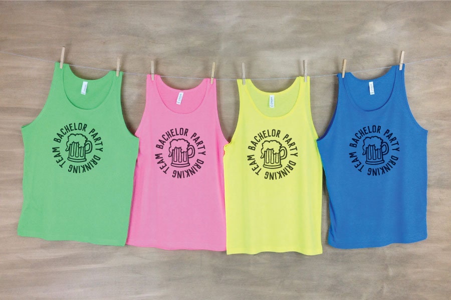 Bachelor Party Drinking Team Beach Tanks // Bachelor Bash Personalize…
