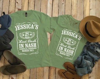 Last Bash in Nash™ Tennessee St Patrick's  Bachelorette party tanks / Whiskey Inspired Nashville Bachelorette / St Paddy's/ Nashville Shirts