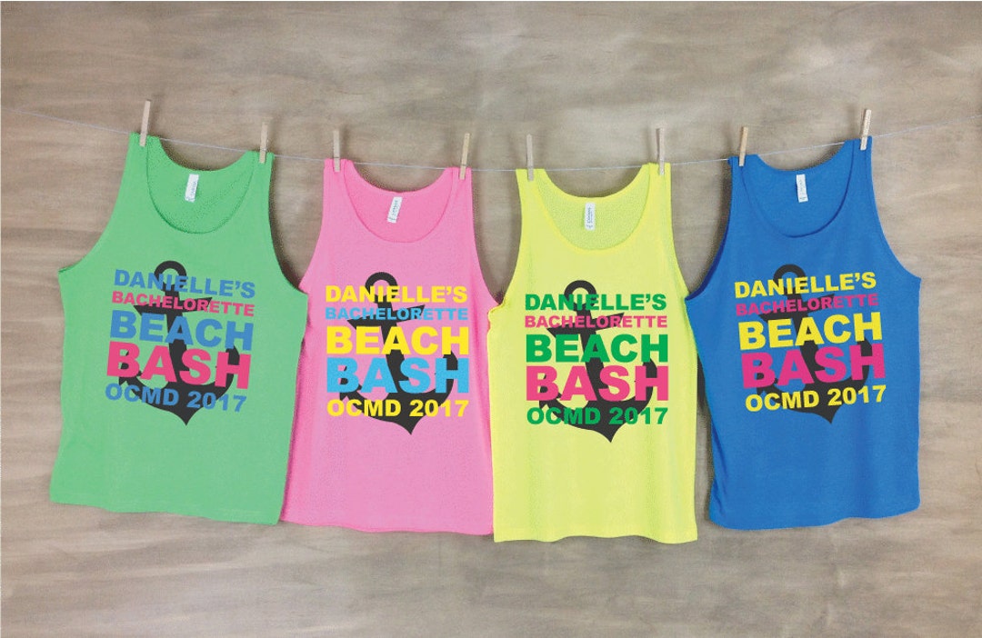 Beach Bash and Anchor Beach Tanks With Personalization - Etsy