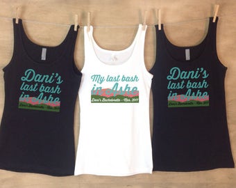 Last Bash in Ashe Bachelorette Shirts Personalized with location and date // Asheville Bachelorette - Sets