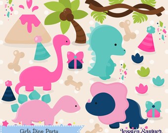 instant download girls dinosaur clipart dinosaurs for