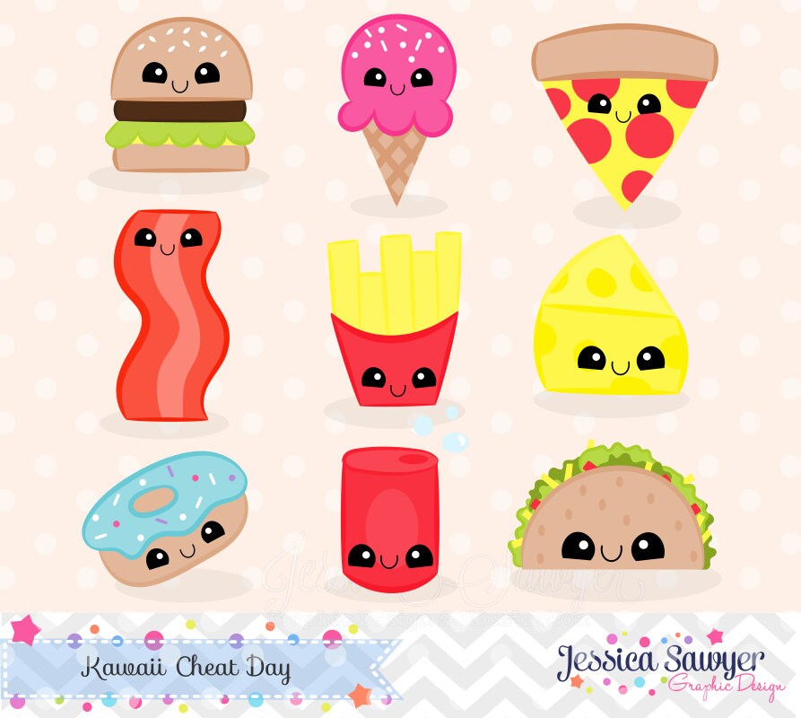 20FOR20 Kawaii Junk Food Clipart and Vectors for Personal and - Etsy  Australia